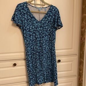 Draper James Navy Floral Midi Dress